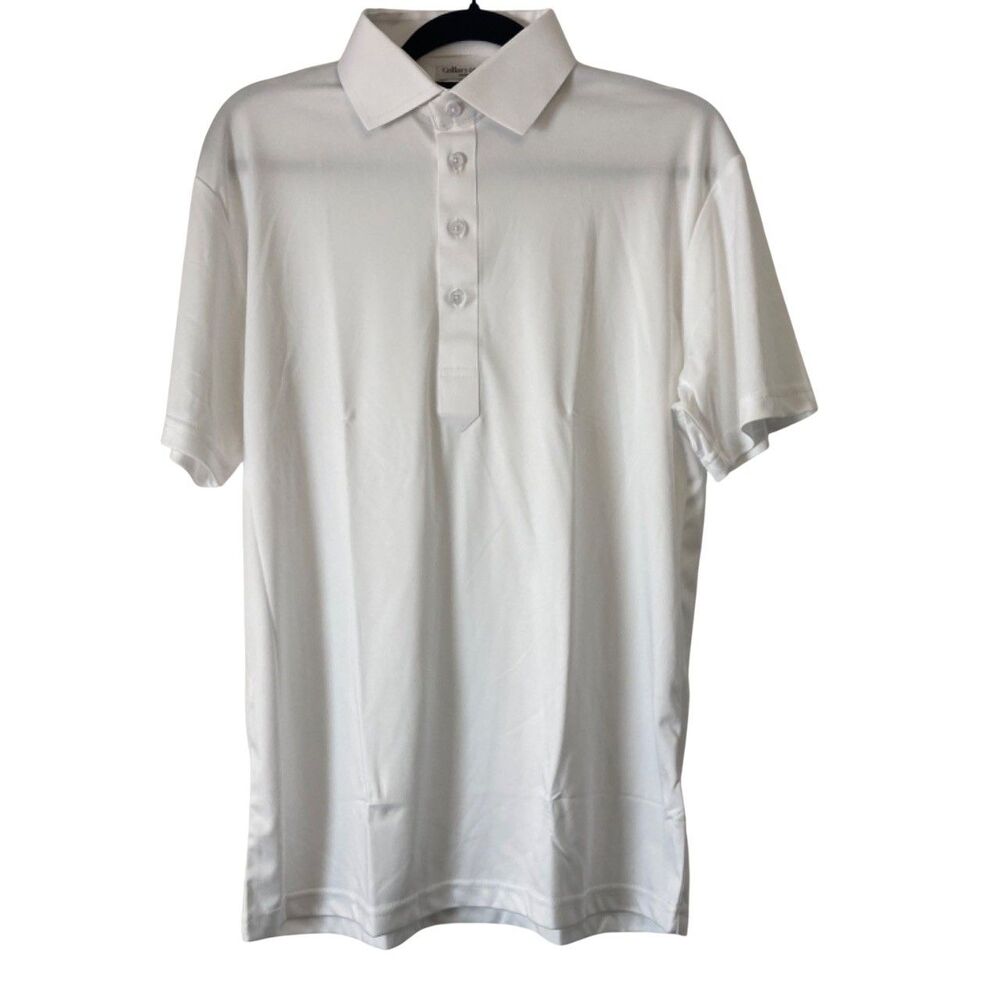 Collars & Co Dress Semi-spread Collar Polo Short Sleeve Sz Medium White NWOT - Picture 2 of 8